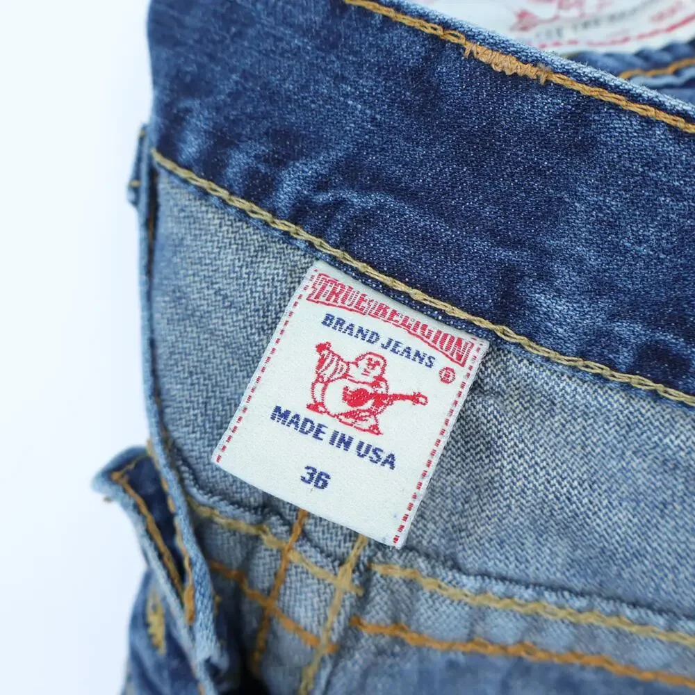TRUE RELIGION Straight Leg Jeans Blue Vintage Y2k Medium Wash Men's 36
